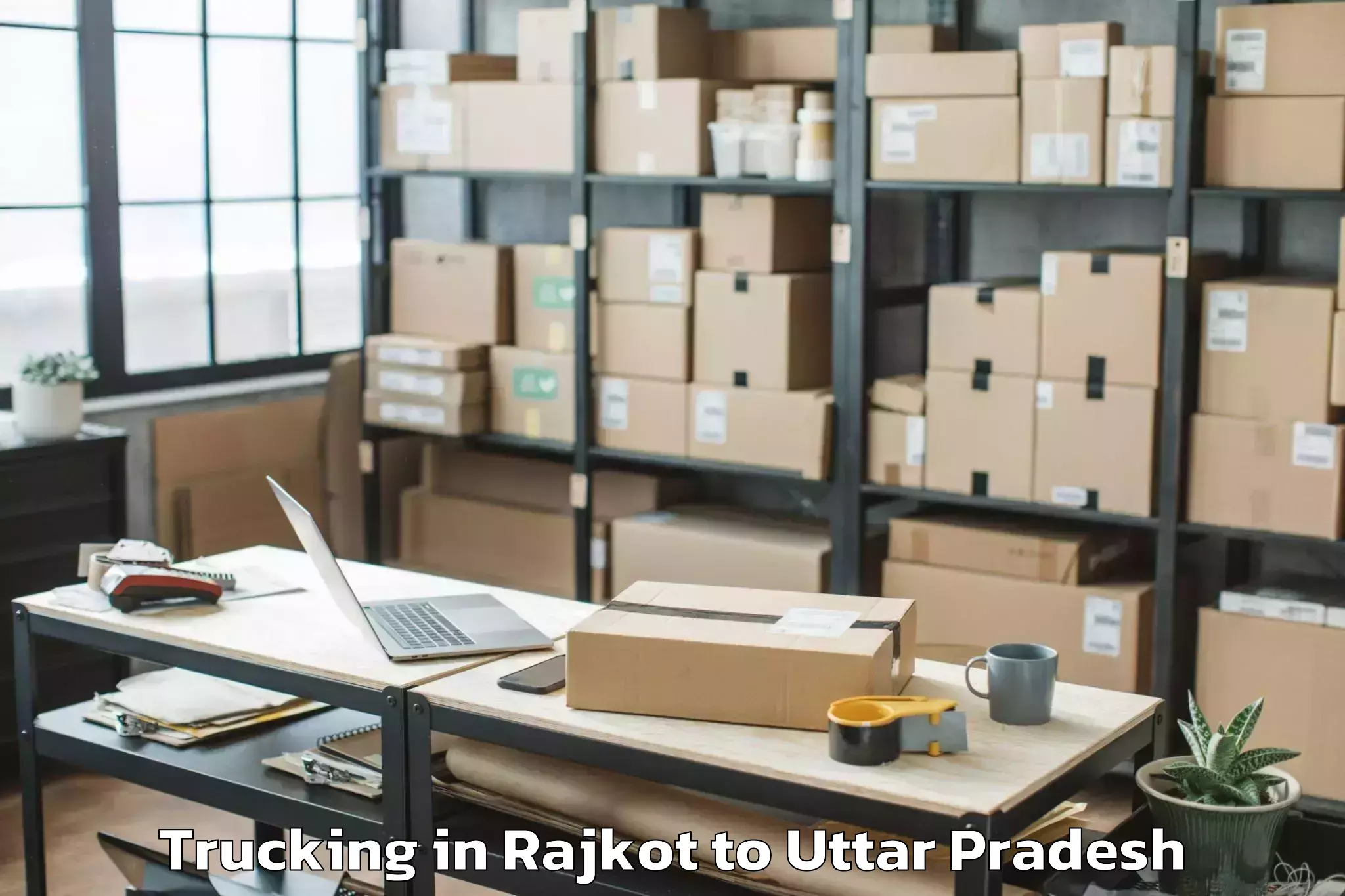 Easy Rajkot to Dhaurahra Trucking Booking